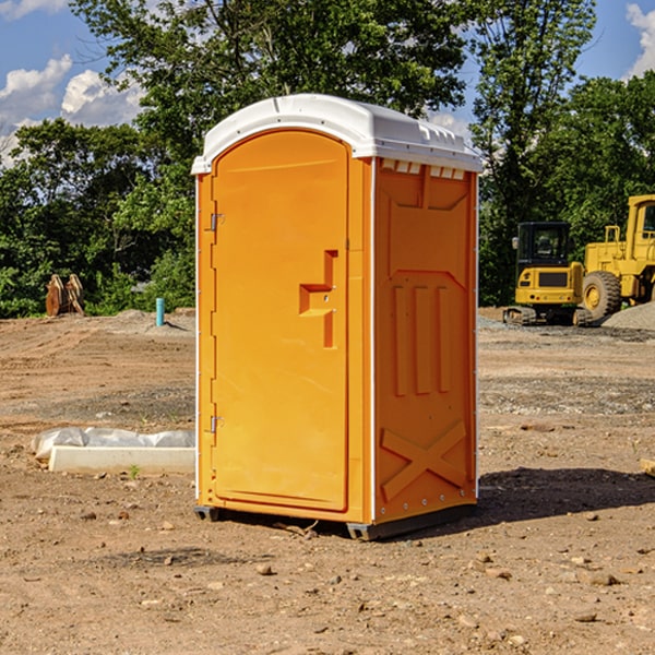 how often are the portable restrooms cleaned and serviced during a rental period in Carbon Iowa